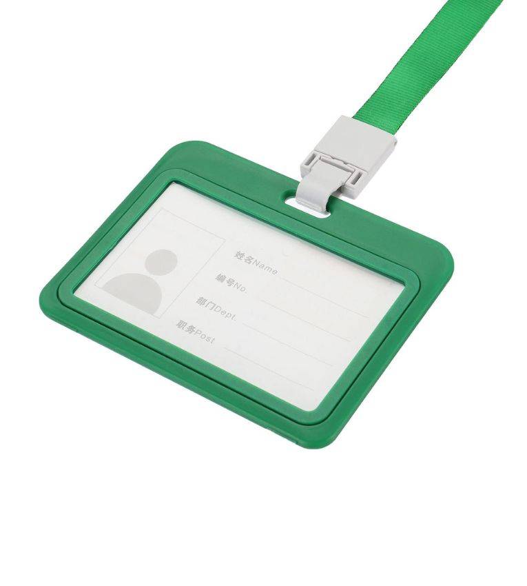 85x54mm Porte-carte vert de travail en plastique, porte-carte d'identité,étui, couverture, carte de crédit, affaires